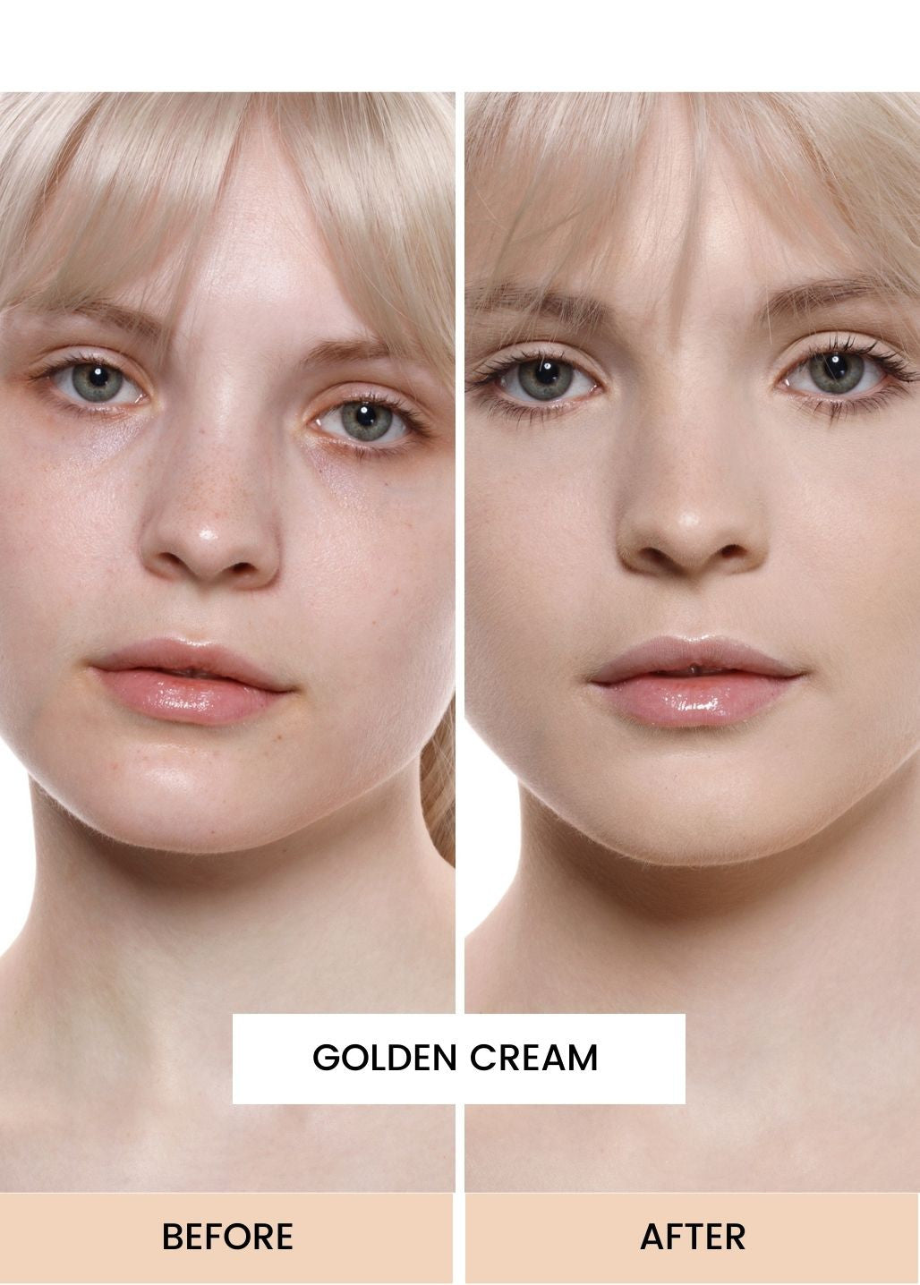 Efekt mineralnego podkładu matującego Annabelle Minerals w odcieniu Golden Cream